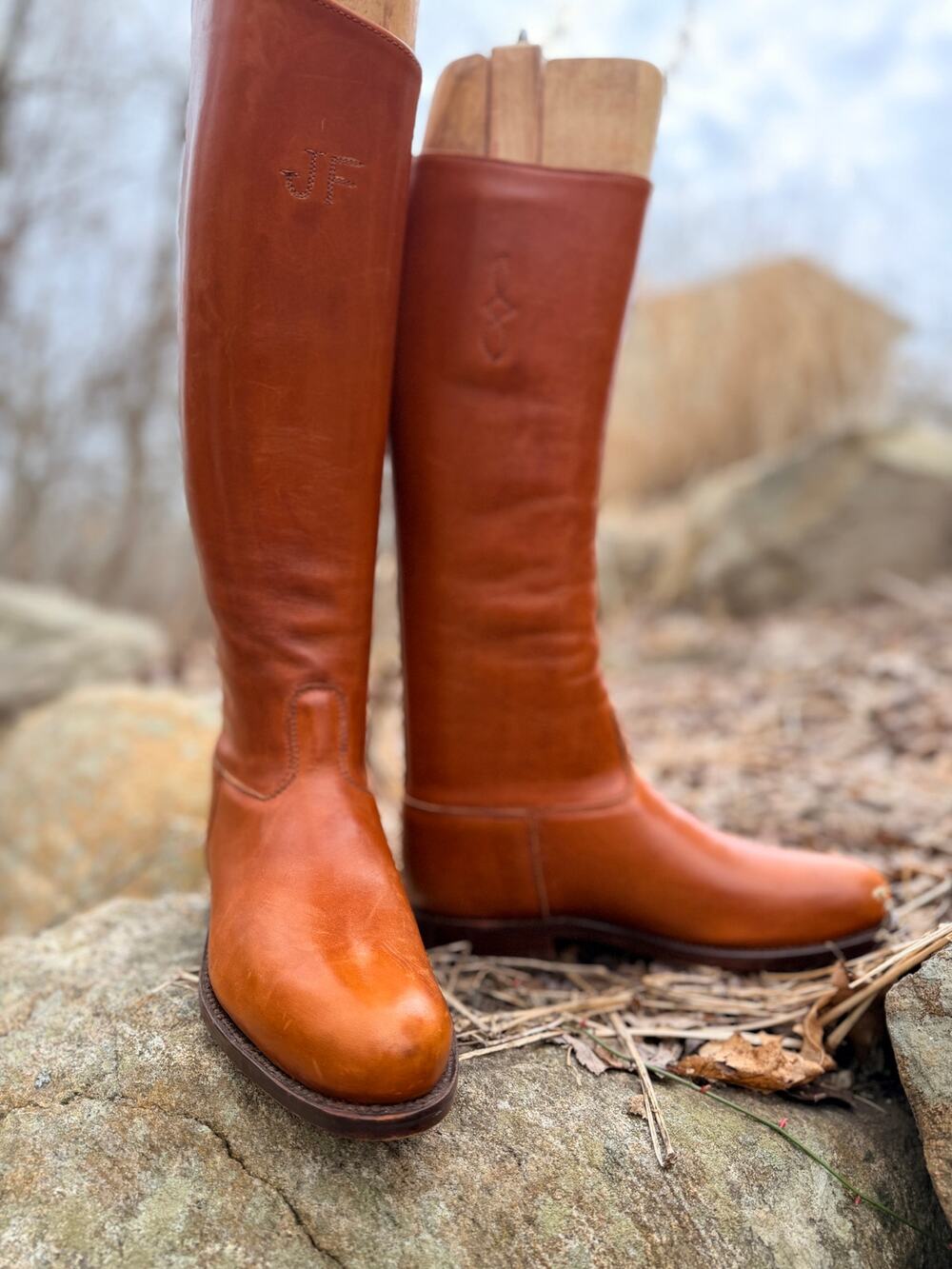 Vogel Custom Leather Riding Boots Mens 10 B Narrow Brown Equestrian Shoe Trees